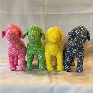 Lot of Victoria's Secret Pink, Green, Yellow, and Blue Dogs